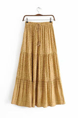Boho Skirt, Hippie Skirts, Maxi Skirt, Gold Tiger