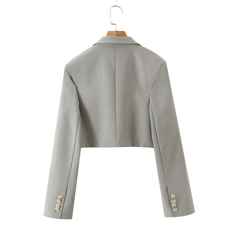 Vintage  Two Piece Set, Matching Crop Blazer and Mini Skirt, Charlotte in Fawn Beige and Green
