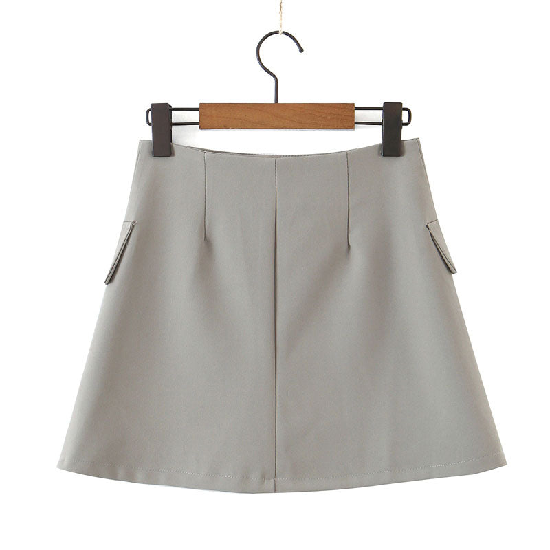 Vintage  Two Piece Set, Matching Crop Blazer and Mini Skirt, Charlotte in Fawn Beige and Green