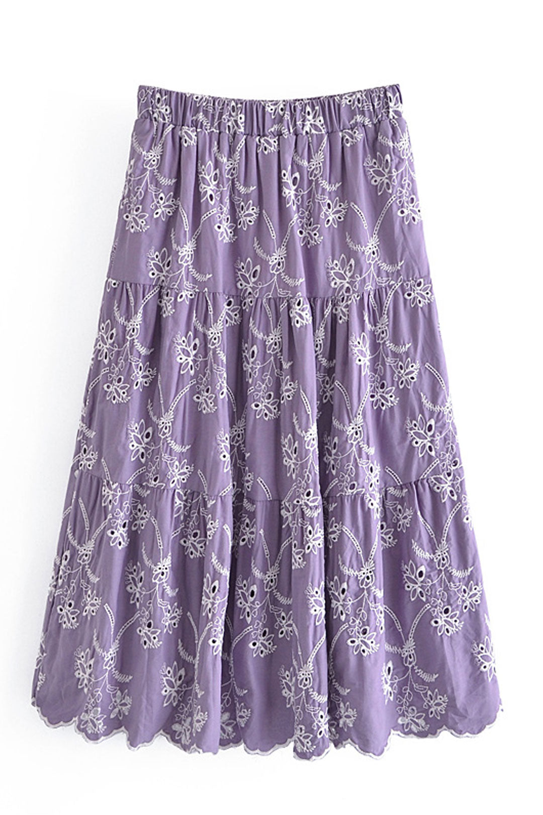 Boho Skirt, Hippie Skirts, Midi Skirt, Mariana in Lace White, Purple and Black
