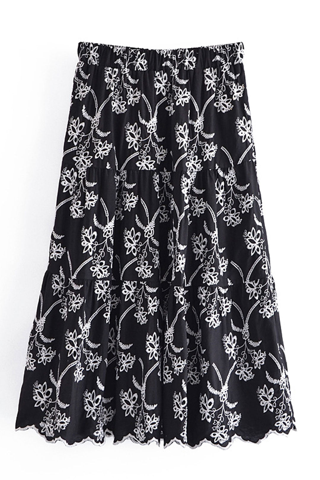 Boho Skirt, Hippie Skirts, Midi Skirt, Mariana in Lace White, Purple and Black