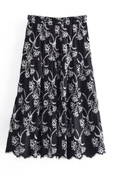 Boho Skirt, Hippie Skirts, Midi Skirt, Mariana in Lace White, Purple and Black