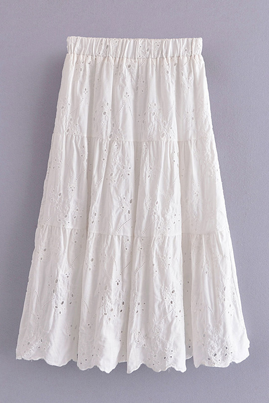 Boho Skirt, Hippie Skirts, Midi Skirt, Mariana in Lace White, Purple and Black