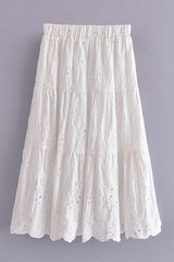Boho Skirt, Hippie Skirts, Midi Skirt, Mariana in Lace White, Purple and Black