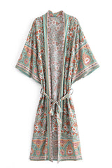 Boho Robe, Kimono Robe,  Beach Cover up, Amora in Sage Green