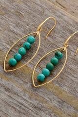 Boho Earrings, Dangle Earrings, Triple Blue Turquoise