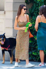 Boho Maxi Dress, Strappy Sundress, Missy Daisy in Gold and White