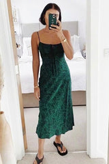 Boho Maxi Dress, Strappy Sundress, Missy Daisy in Green