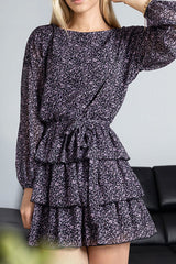 Boho Mini Dress Vintage Dress, Giselle in White Apricot, Midnight and Purple Lavender