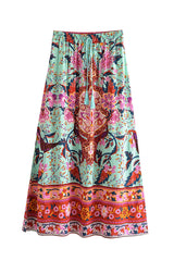 Boho Skirt, Hippie Skirts, Maxi Skirt, Heart Chakra in Green
