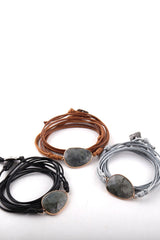 Boho Bracelet, RH Rope Wrap Bracelet, Black Tourmaline