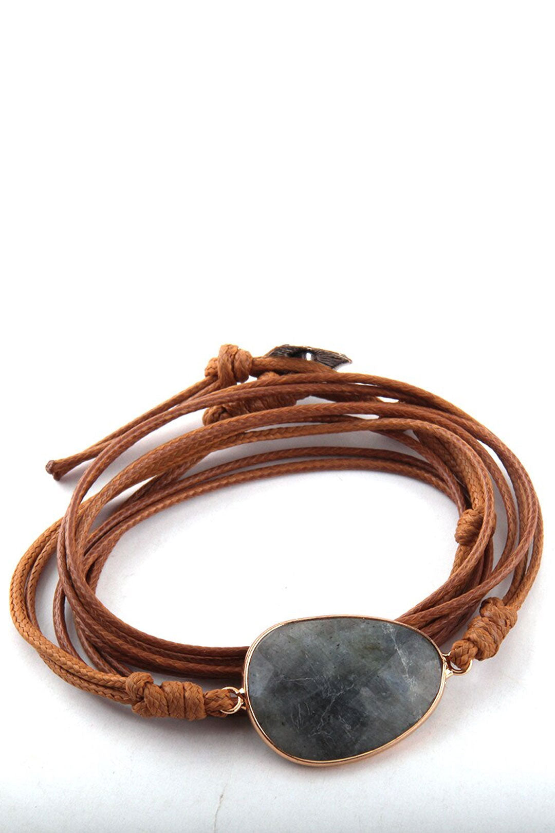 Boho Bracelet, RH Rope Wrap Bracelet, Black Tourmaline