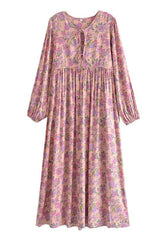 Gown Dress, Boho Maxi Dress, Loose Dress, Amara in Pink