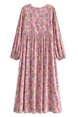 Gown Dress, Boho Maxi Dress, Loose Dress, Amara in Pink