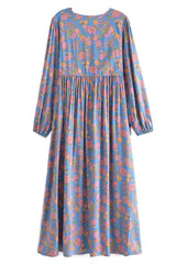Gown Dress, Boho Maxi Dress, Loose Dress, Black Elliana Rose in Blue