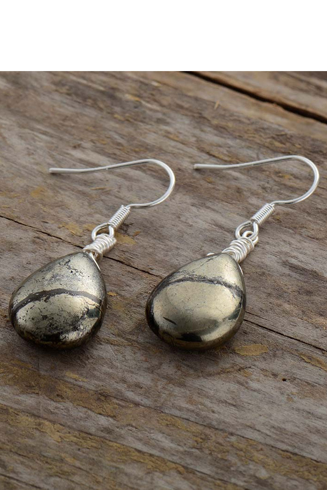 Boho Earrings, Dangle Earrings, Black Pyrite