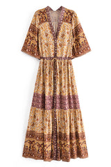 Boho Maxi Dress, Gown, Adrienne Oasis and Desert