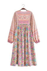 Gown Dress, Boho Maxi Dress, Loose Dress,  Elliana Flower