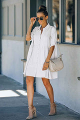 Boho Mini Dress Beach Dress, Tunic Dress, Nora in White
