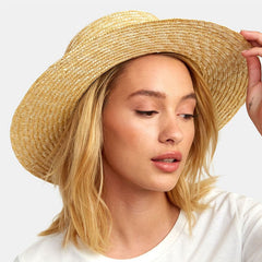 Boho Hat, Beach Sun Hat, Brim Straw Hat, Analia Peal Strap