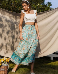 Boho Skirt, Hippie Skirts, Maxi Skirt, Elliana Green Kezia