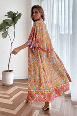 Boho Robe, Kimono Robe,  Beach Cover up, Anna in Yellow Tiffany