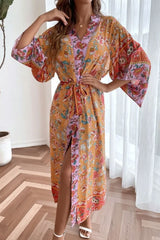 Boho Robe, Kimono Robe,  Beach Cover up, Anna in Yellow Tiffany