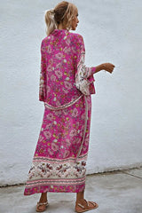 Boho Robe, Kimono Robe,  Beach Cover up, Irma in Pink Berry