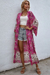 Boho Robe, Kimono Robe,  Beach Cover up, Irma in Pink Berry