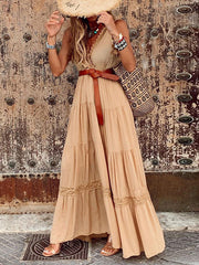 Women's Dresses Sling V-Neck Lace Panel Sleeveless Dress