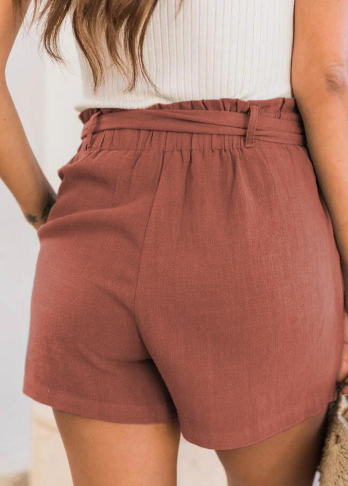 High Waist Solid Color Shorts