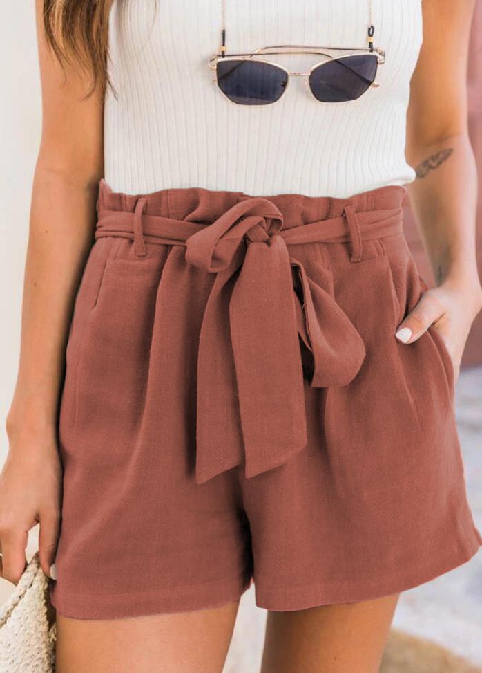 High Waist Solid Color Shorts