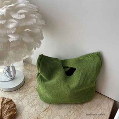Boho Bag, Hobo Bags, Knitting Tote Bag, Satchel Handbags in Orange, Beige, Green