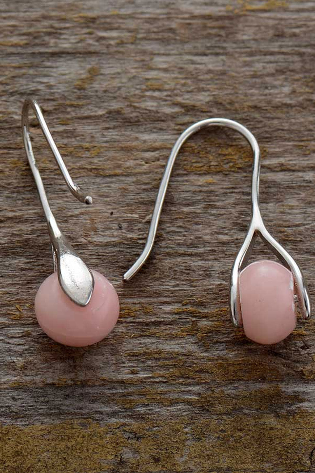 Boho Earrings, Dangle Earrings, Pink Opal and Jaspers