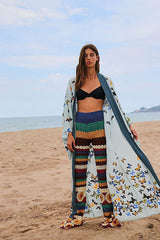 Boho Robe, Cover Up, Blue Butterfly