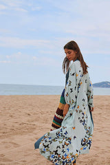 Boho Robe, Cover Up, Blue Butterfly