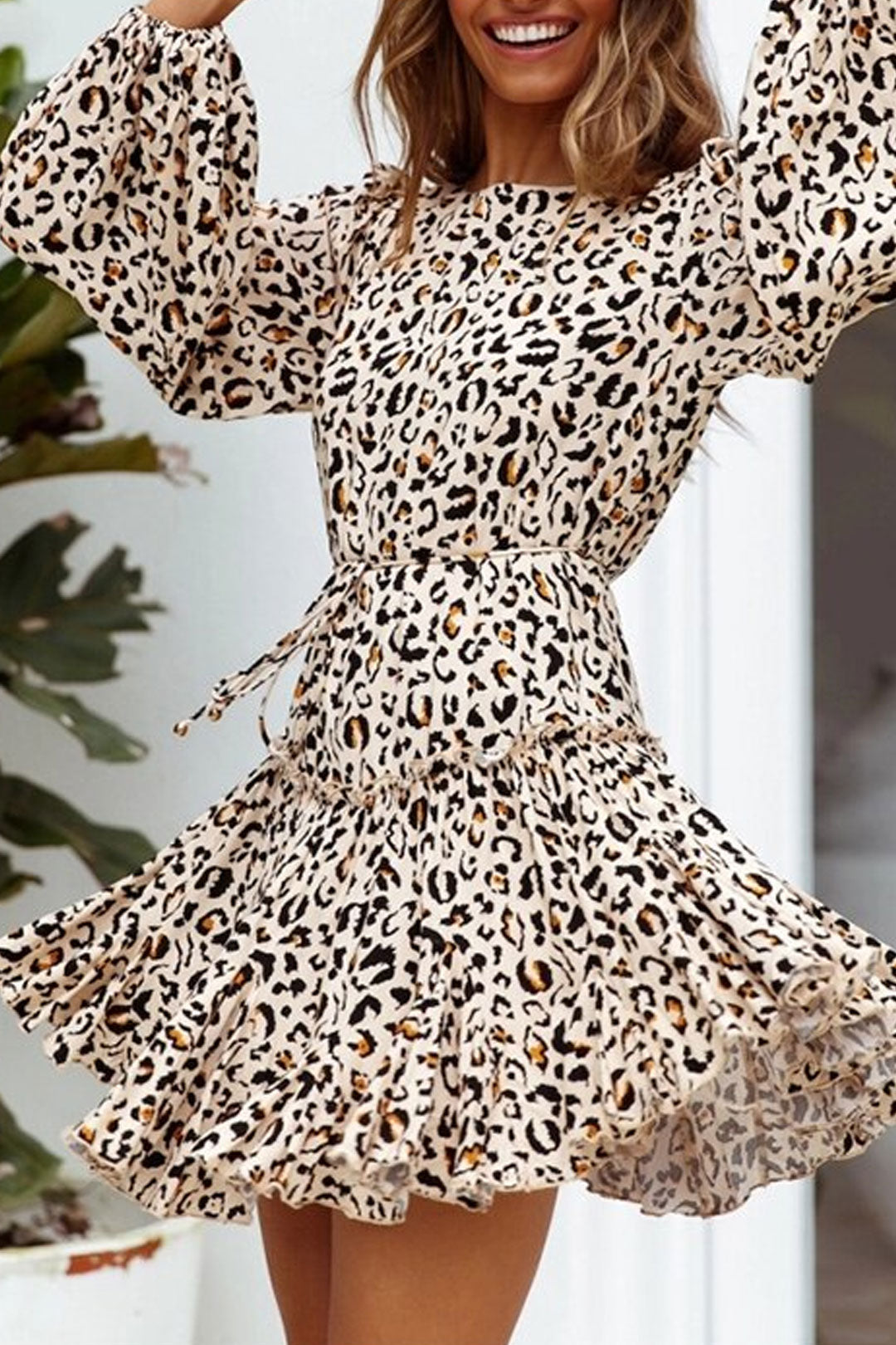 Boho Mini Dress Vintage Dress, Black Leopard