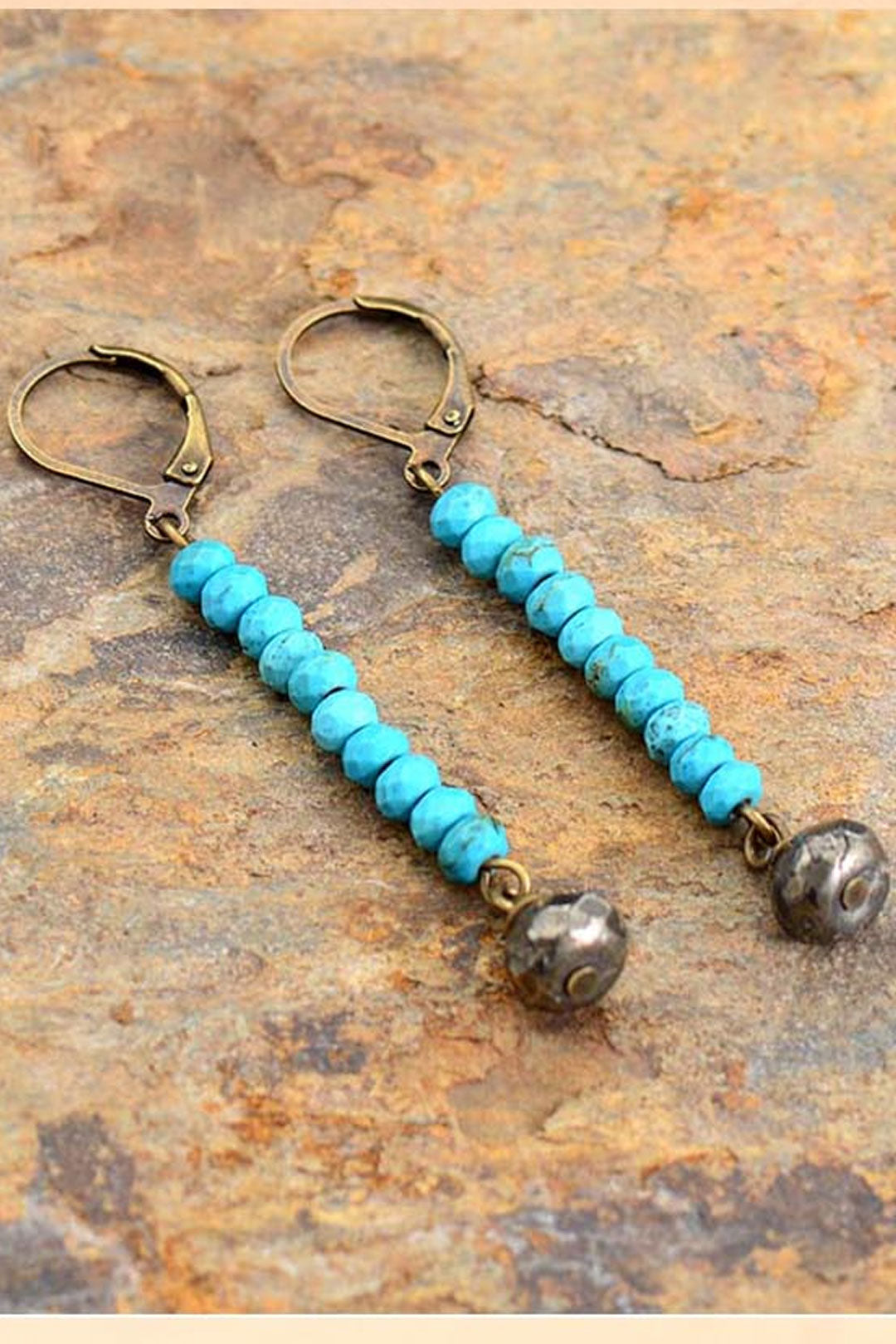 Boho Earrings, Dangle Earrings, Blue Black  Labradorite