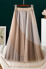 Boho Skirt, Hippie Skirts, Midi Pleated Skirt, Amanda Tulle Skirt in Apricot