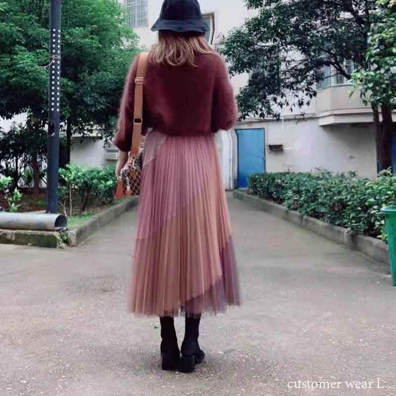 Boho Skirt, Hippie Skirts, Midi Pleated Skirt, Amanda Tulle Skirt in Apricot