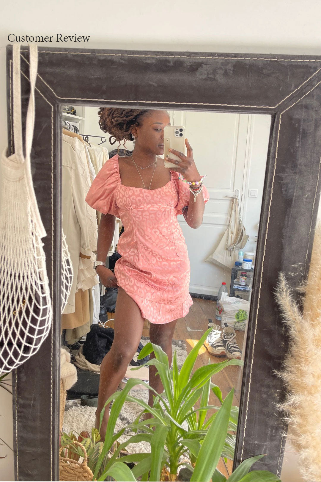 Boho Mini Dress Pink Mabel