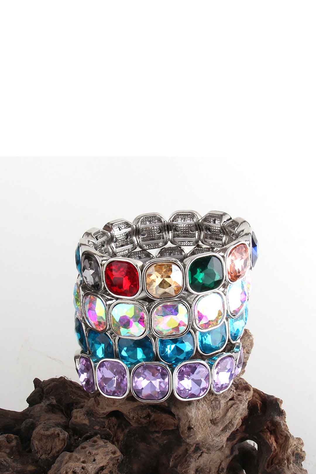 Boho Bracelet, RH Armbander Bracelet, Silver Crystal