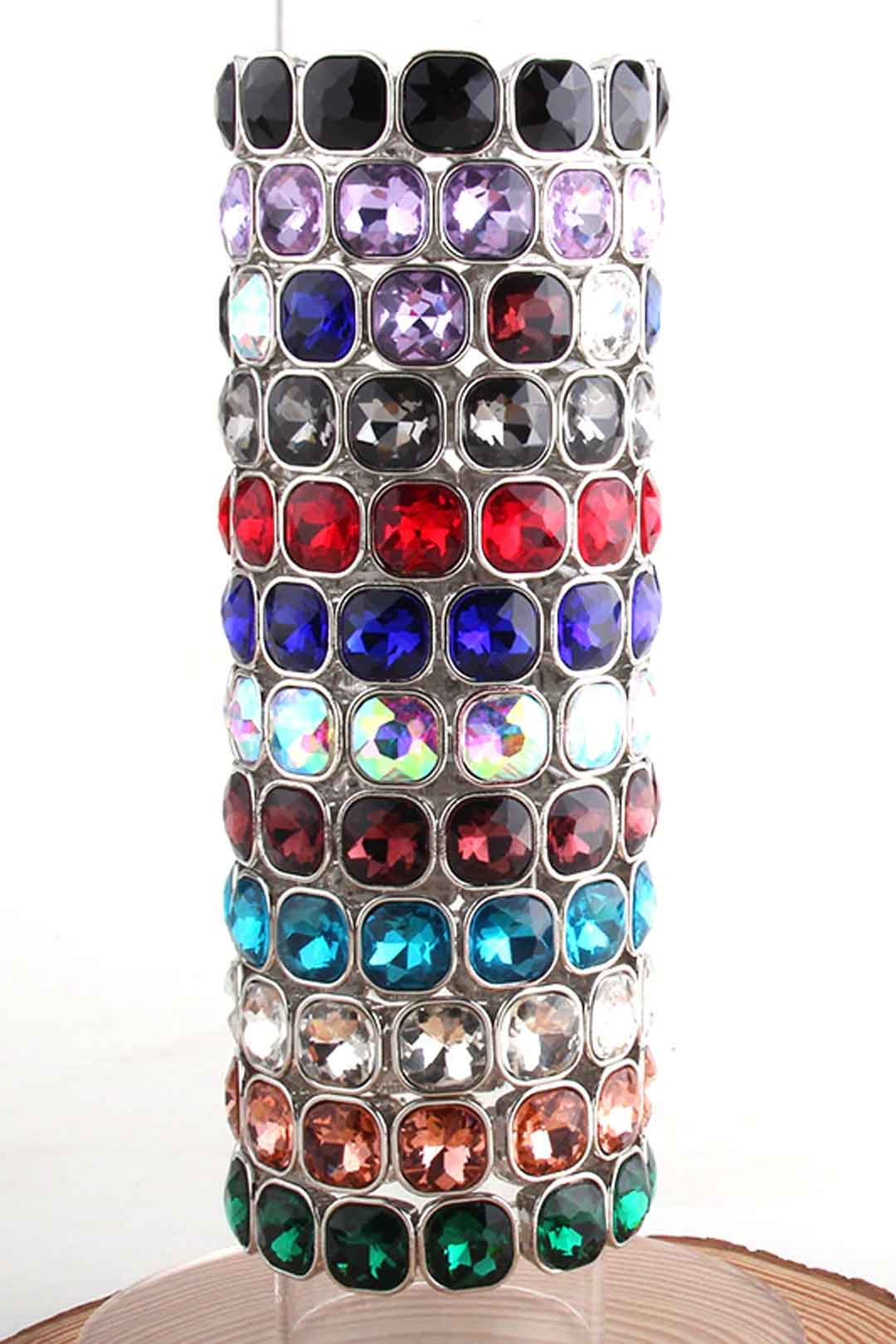 Boho Bracelet, RH Armbander Bracelet, Silver Crystal