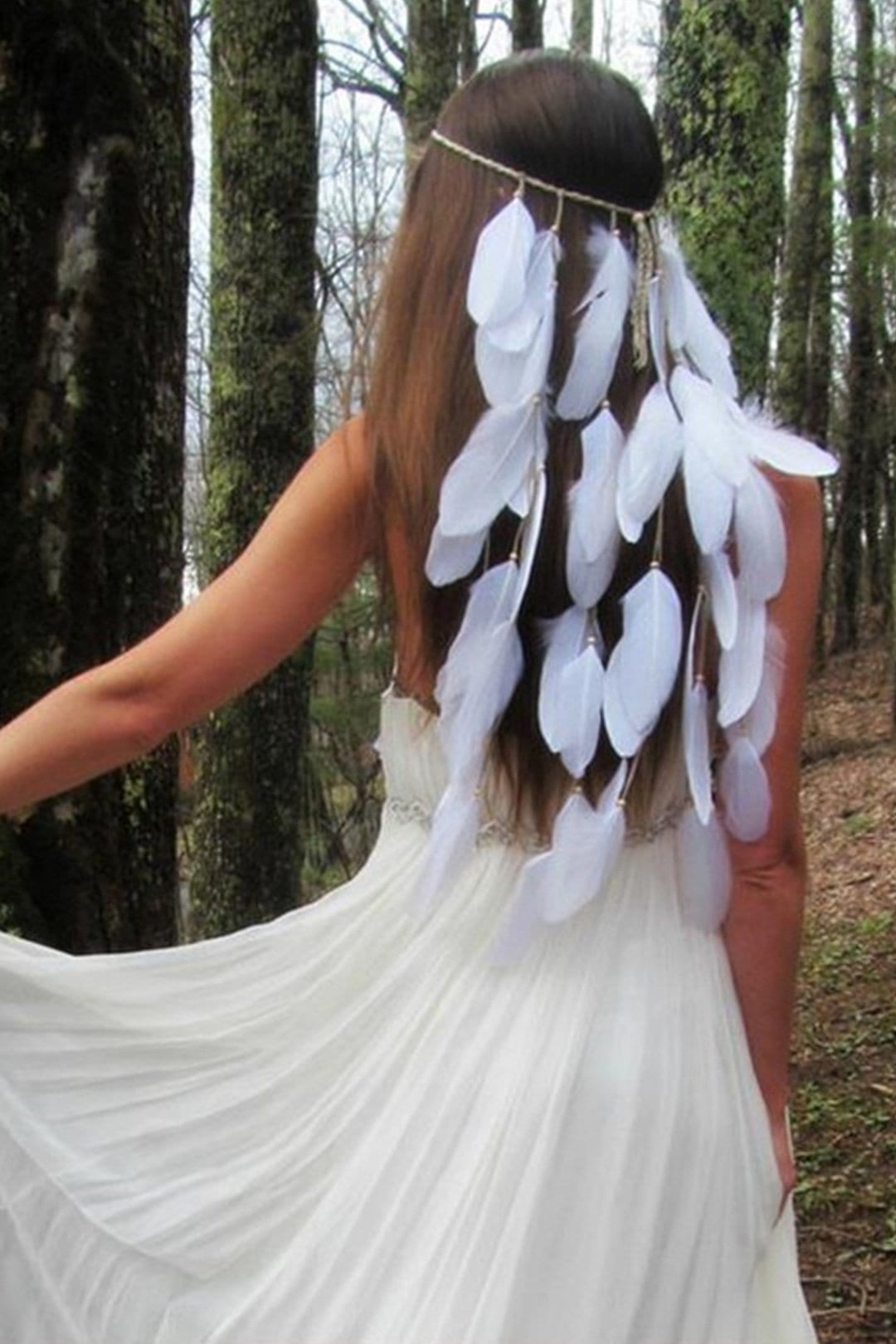 Boho Feather Headband, Gypsy Bride