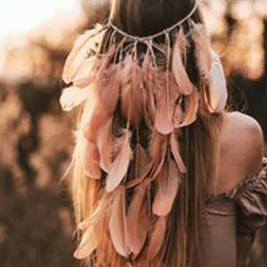 Boho Feather Headband, Gypsy Bride