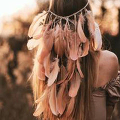 Boho Feather Headband, Gypsy Bride