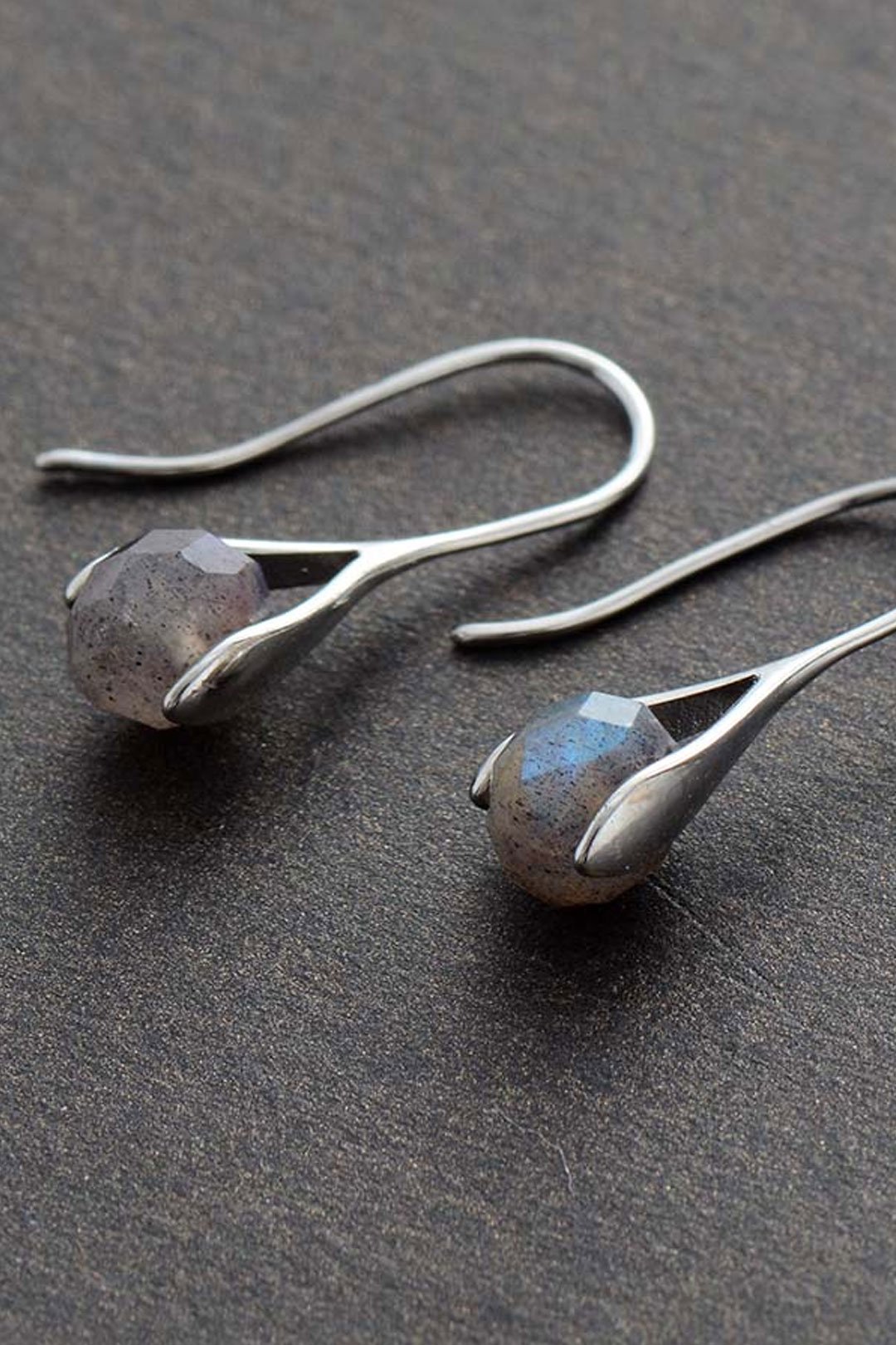 Boho Earrings, Dangle Earrings, Black Labradorite