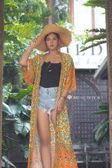 Boho Robe, Kimono Robe, Beach Cover up, Camila Calla in Orange