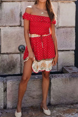 Boho Two Piece Set, Two Piece Skirt Set, Wild Boho in Red