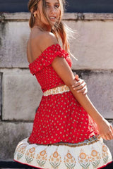 Boho Two Piece Set, Two Piece Skirt Set, Wild Boho in Red